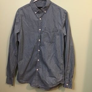 Mens slim fit light blue cotton button down casual shirt